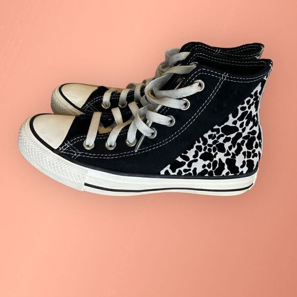 Converse Chuck Taylor All Star Quarter Split Suede Leopard Print Sneakers - Picture 4 of 11